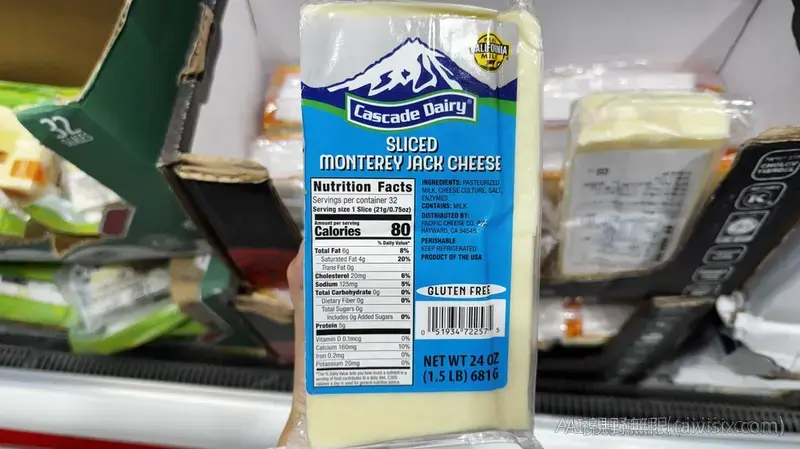 Cascade Dairy 冷藏蒙特利傑克乾酪片 681公克
